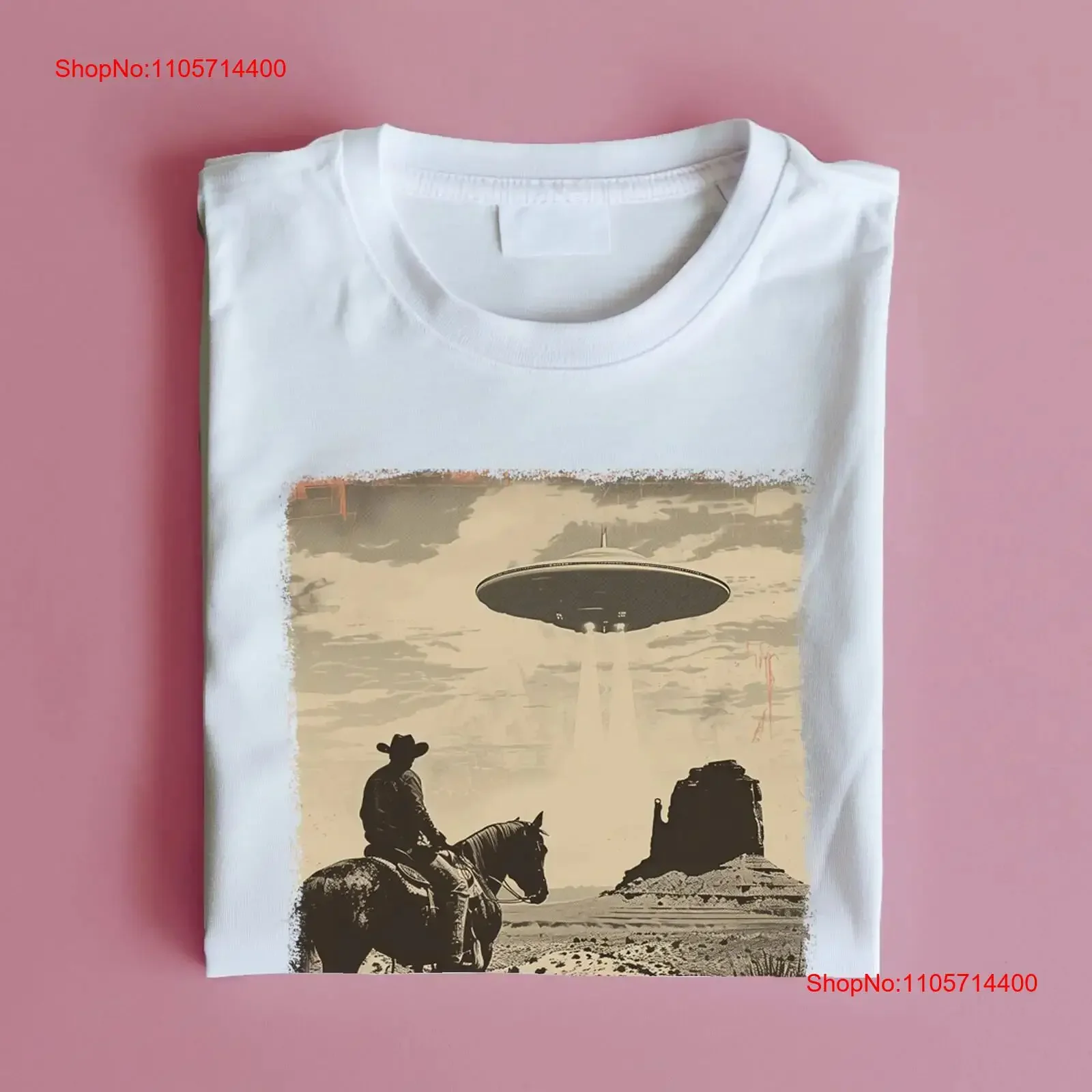 Ufo Western Vintage T Shirt Retro Style Funny Cowboy Rodeo Oversized vintage Washed Comfortable streetwear Stretched
