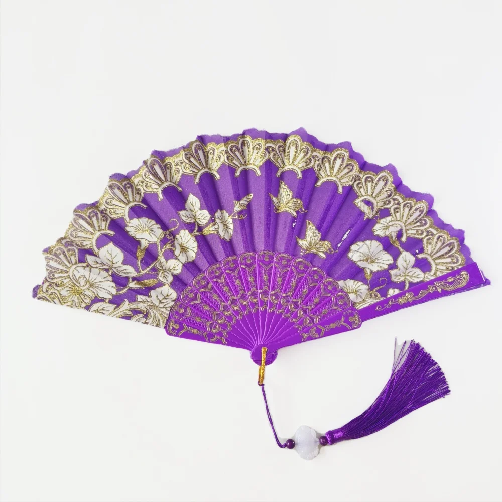 Vintage faltbarer Handfächer, chinesische japanische Fächer, Basteln, Geschenk, Party, Festival, Frauen, Tanzaufführung, Requisiten, Heimdekoration, Ornamente – Detail 6