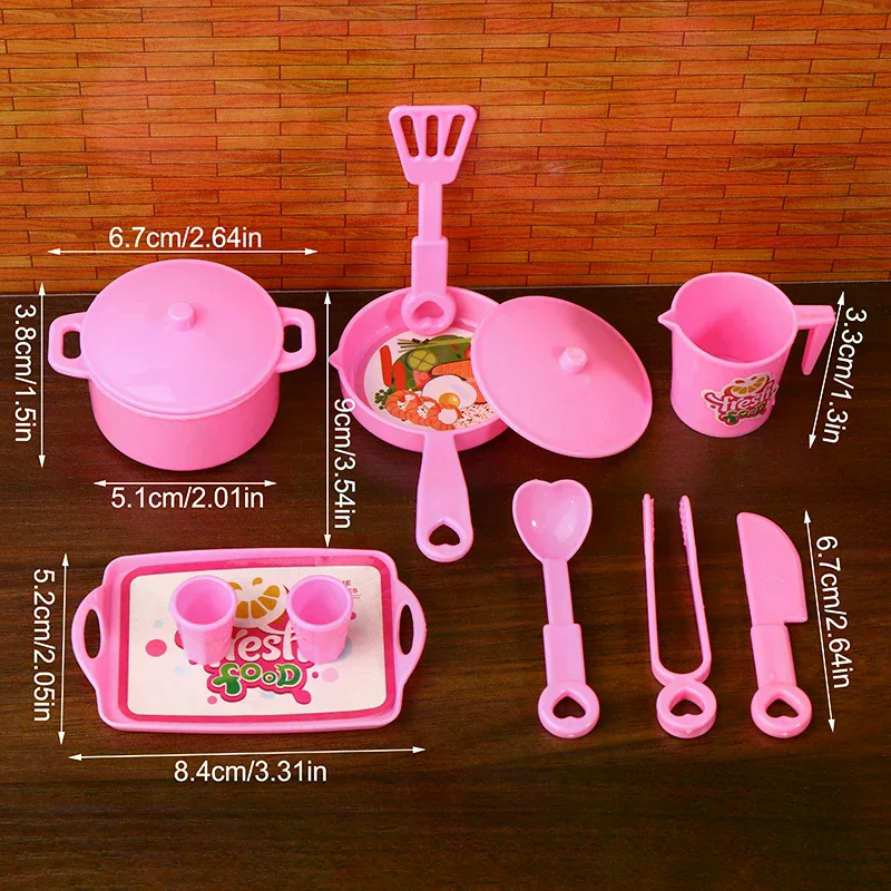 Mini Geschirr Geschirr Set Puppenhaus Simulation Topf Tablett Tasse Set Puppe Hause Küche Dekoration Pretend Spielen Spielzeug Kind Geschenke