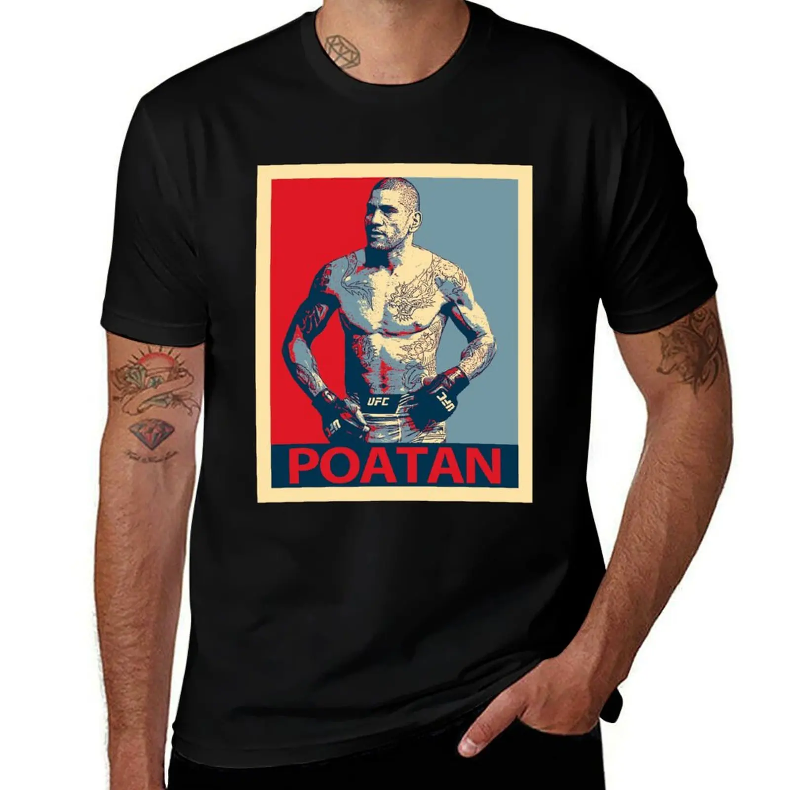 

alex pereira poatan poster T-Shirt man t shirt luxury printed t shirts for man man t shirt summer T-Shirt