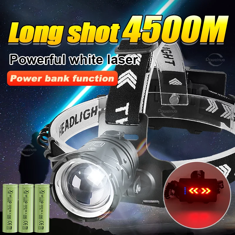 Rechargeable Headlamp Super Bright Head Light Most Powerful Front Led Head Flashlight Waterproof Outdoor Camping Flashing Hunt