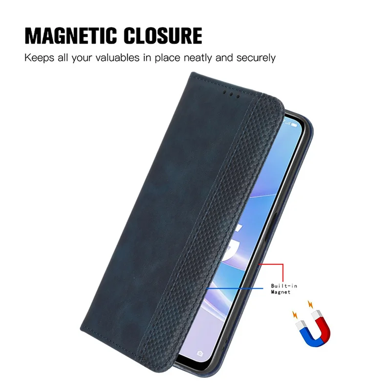 For OPPO A78 4G CPH2565 leather retro self-attaching phone case Of OPPO A78 5G CPH2483 case flip magnetic wallet cover