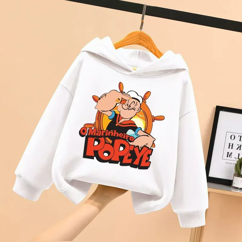 Popeye the Sailor Cartoon Anime Children's Hoodie Hoodie Casual Fashion 3-14 Year Old Boys and Girls Same Style