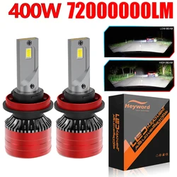 Heyword 2Pcs Car Headlight H4 H7 LED H11 9005 9006 H1 Auto Bulbs 400W 72000000LM Light Lamp 6000K 12V Led Headlight Bulbs