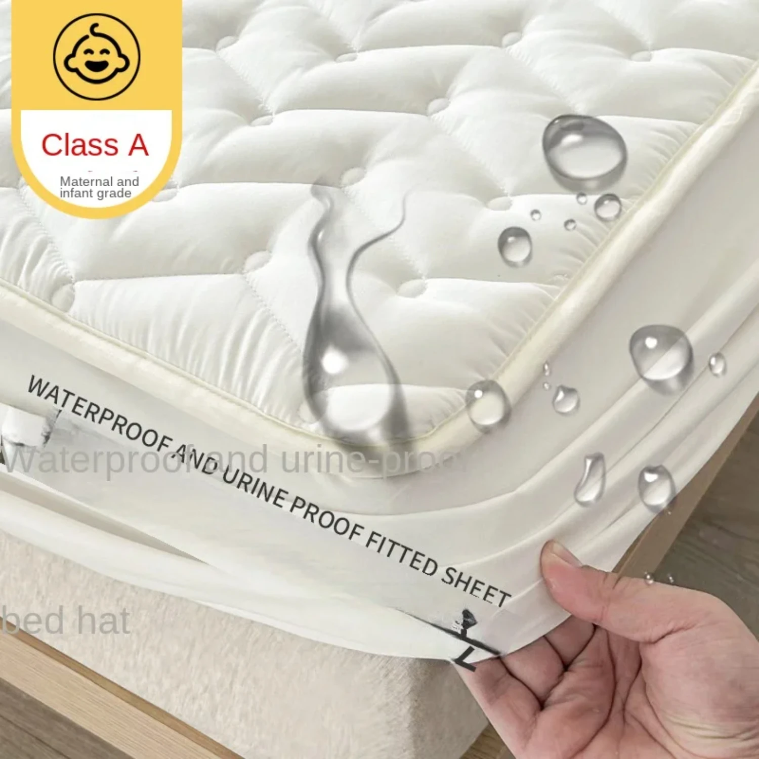 Fitted Sheet Mattress Protector Single/Double/140/160 Muti Size  Gray/White Waterproof Throw Mattress Cover Bed