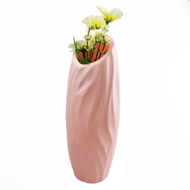 

Creative European Style Decorative Plastic Vases Shatter Resistant Creative Nordic Vases Colored Glazed Flower Ware