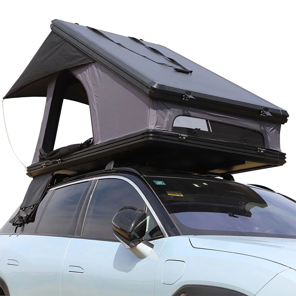 OEM 4X4 Aluminium Triangle SUV  Roof Top Tent Hard Shell Tent for Camping Car Roof Tent(With Window on Back)