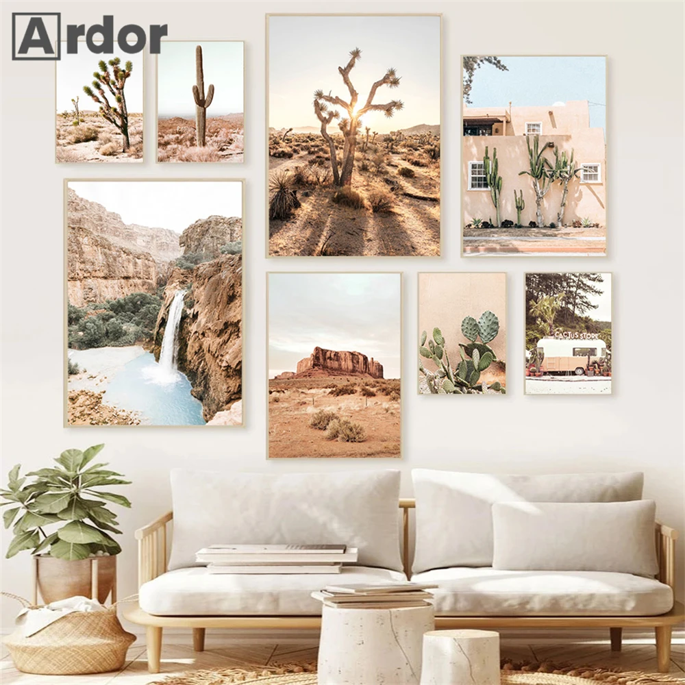 

Arizona Desert Saguaro Cactus Posters Wall Art Canvas Painting Joshua Tree Print Pictures Nordic Poster Living Room Home Decor