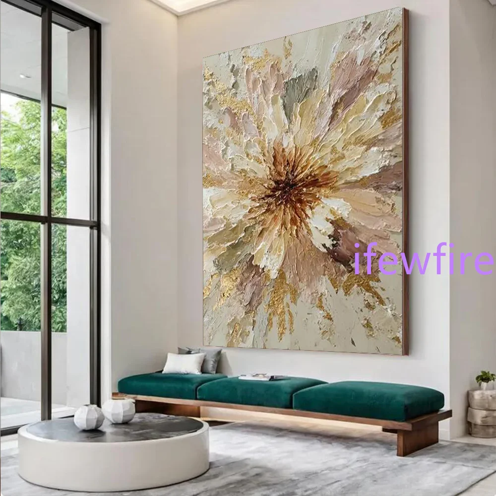 Home Abstract Oil Painting On Canvas Handmade Mural Thick Layer Flower Wall Art Picture For Home Living Room Decor Image Artwork
