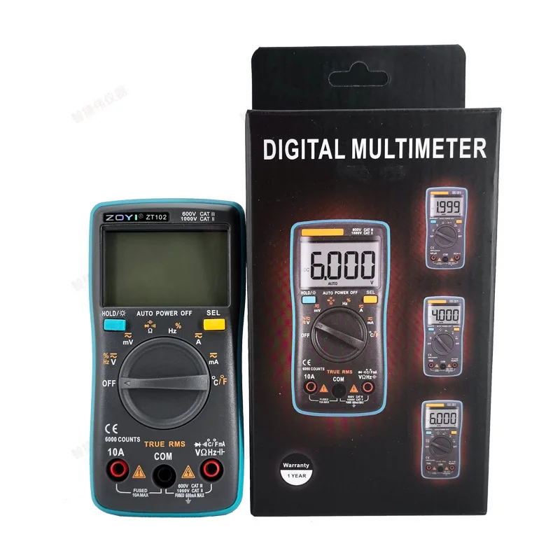 Digital Multimeter ZOYI ZT303 True-RMS DC/AC Voltmeter Ammeter DMM Resistance Ohm Cap Hz Temp Tester 19999 Counts