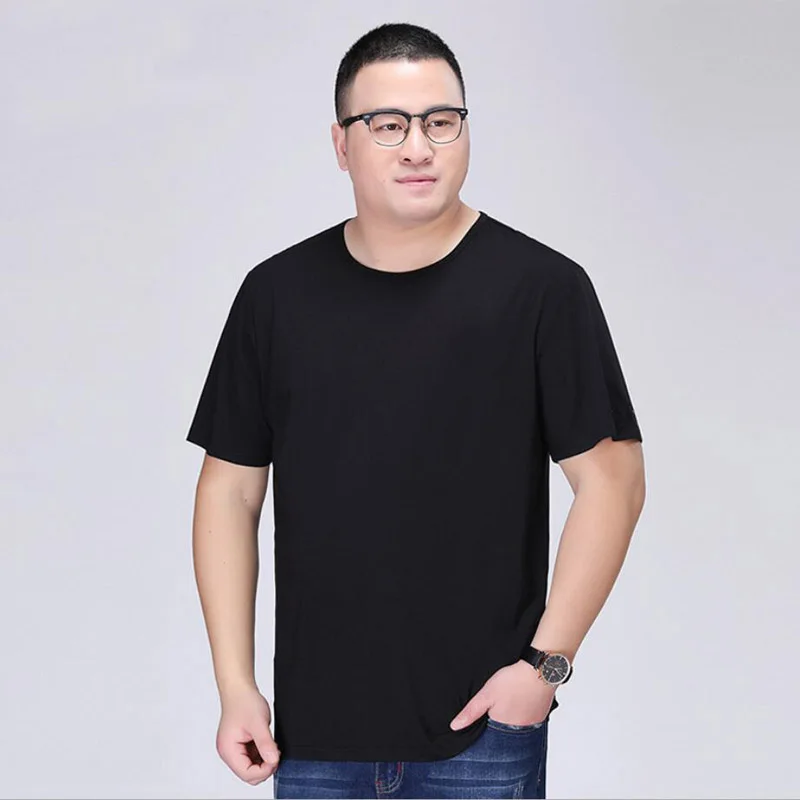 Men\'s Big T-Shirt Large Size 5XL 6XL 7XL 8XL 9XL 10XL 11XL 12XL 14XL 15XL Short Sleeve Round Neck Loose Casual Black Gray White