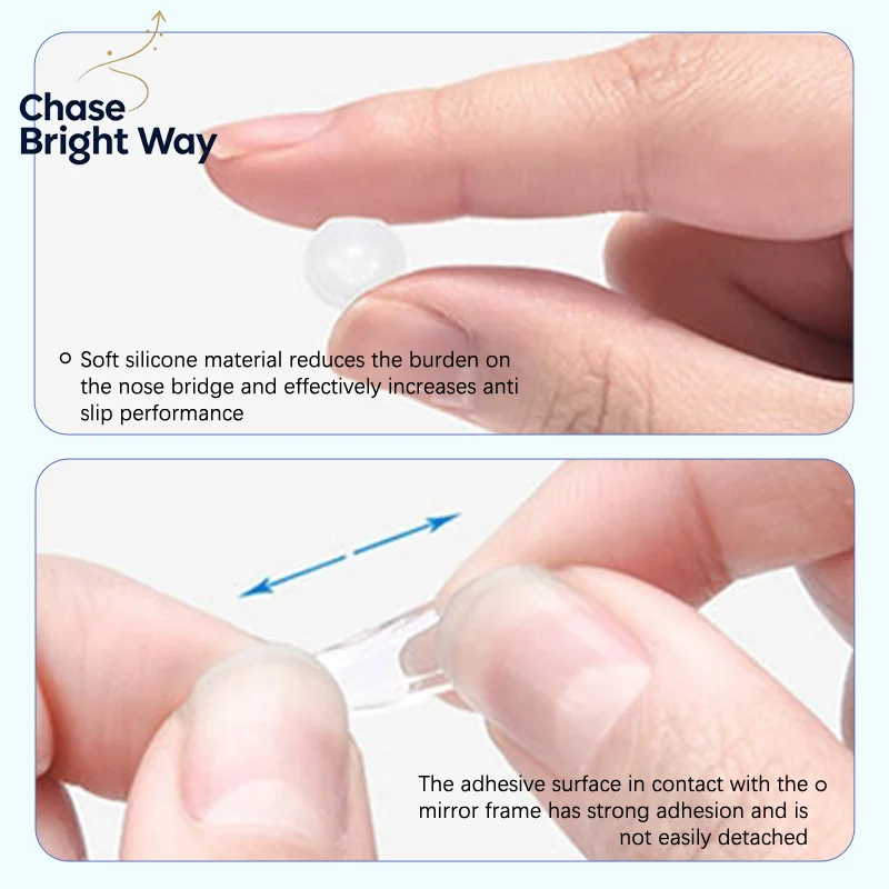5 pairs Silicone Air Cushion Eyeglass Nose Pads, Transparent Invisible Self-Adhesive Anti Slip Glasses Nasal Supports
