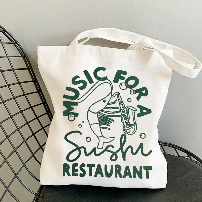 Music for Sushi Restauran House Print Canvas Bag Bolsa Messenger Bag Cute  Women Designer Tote Bag Gift Christmas New Year Gifts