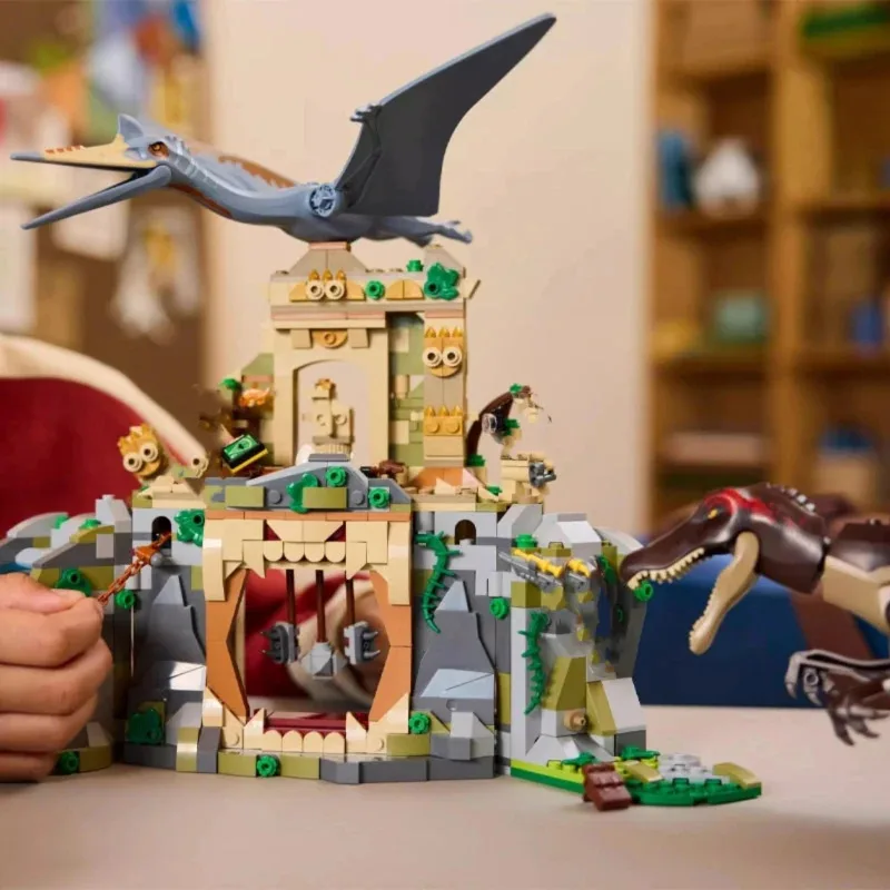 أطقم MOC متوافقة مع المهمة الجوية Spinosaurus وQuetzalcoatlus من سلسلة الديناصورات ألعاب الحديقة العالمية للأطفال هدايا 76976