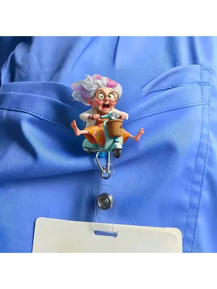 Carrete de insignia retráctil elegante con Clip de Metal, para enfermeras, trabajadores de oficina y estudiantes, elementos esenciales para la escuela y la Oficina, 1 ud.