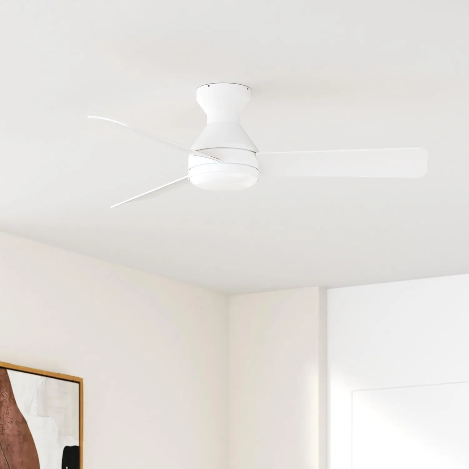 Amico-Ventiladores de teto com luzes, perfil baixo, luz e controle remoto, montagem embutida, reversível, 3Ct, 42"