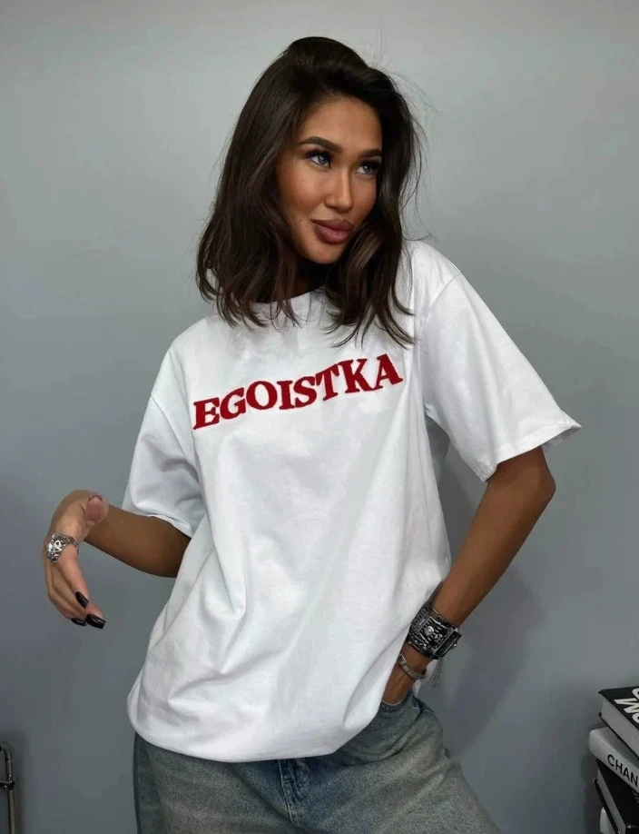 T-shirt ort Sve in cotone sciolto stampato casual confortevole traspirante top estivo da donna rotondo Ne vestibilità regolare