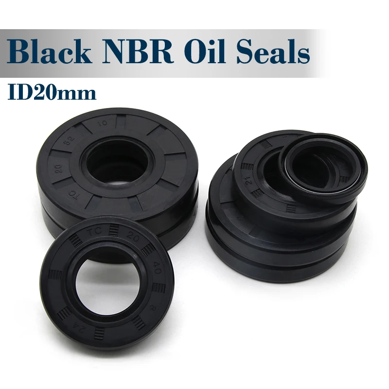 

ID 20mm NBR Oil Seals TC-20*26/27/28/30~35/36/37/38/40/42/45/47/50/52*4/5/6/7/8/10/12mm Nitrile Rubber Shaft Double Lip Gasket