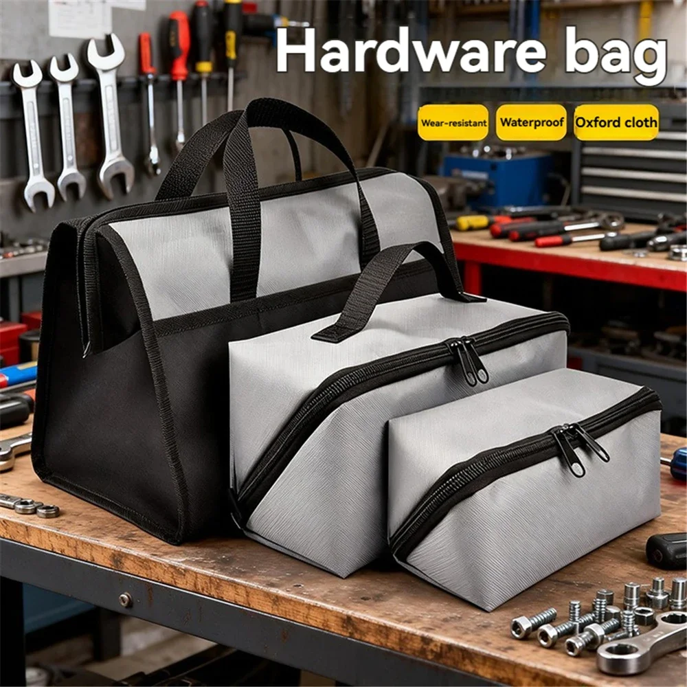 Expandable Electrician Tool Bag, Heavy Duty Oxford Cloth with Carry Handle, Wear-resistant Portable Household Tool Storage Case