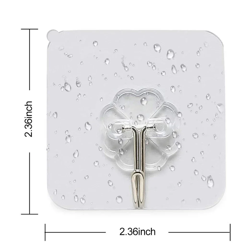 Transparent Strong Sticky Wall Hanging Nail-free Hook Kitchen Bathroom Steel Hooks Towel Clothes Storage Sticker