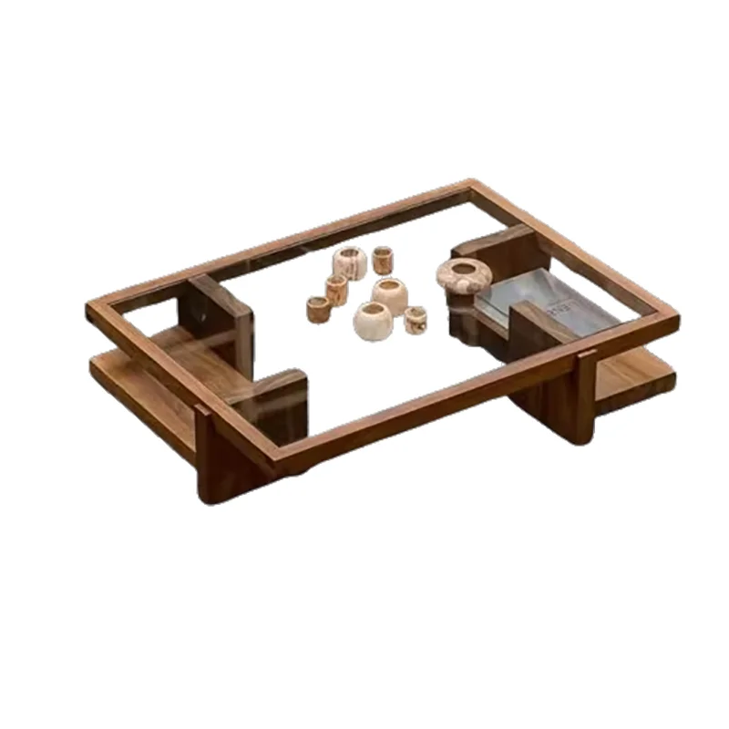 Chinese Vintage Coffee Table Glass Minimalist Rustic Living Room Coffee Table Premium Trendy Mueble Salón Living Room Furniture