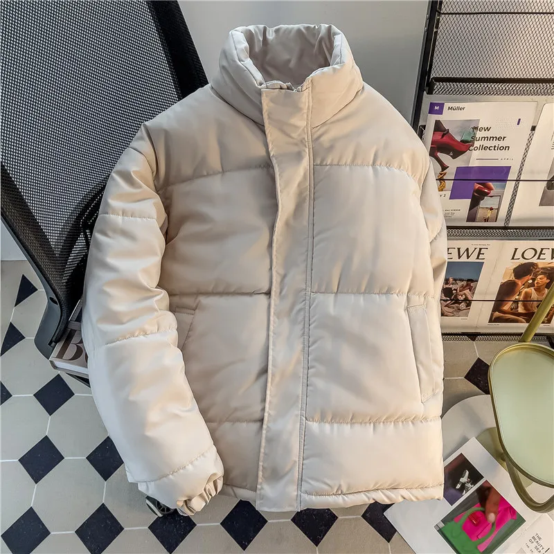 

2024 Men's Cotton Quilted Jacket with Loose Fit Casual Coat Warm Parka Hong Kong Style Modern and Fashionable Clothing E76