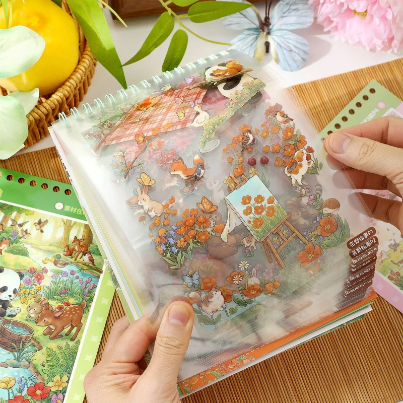 37 feuilles d'autocollants décoratifs 3D mignons à thème de dessins animés pour journal créatif et scrapbooking