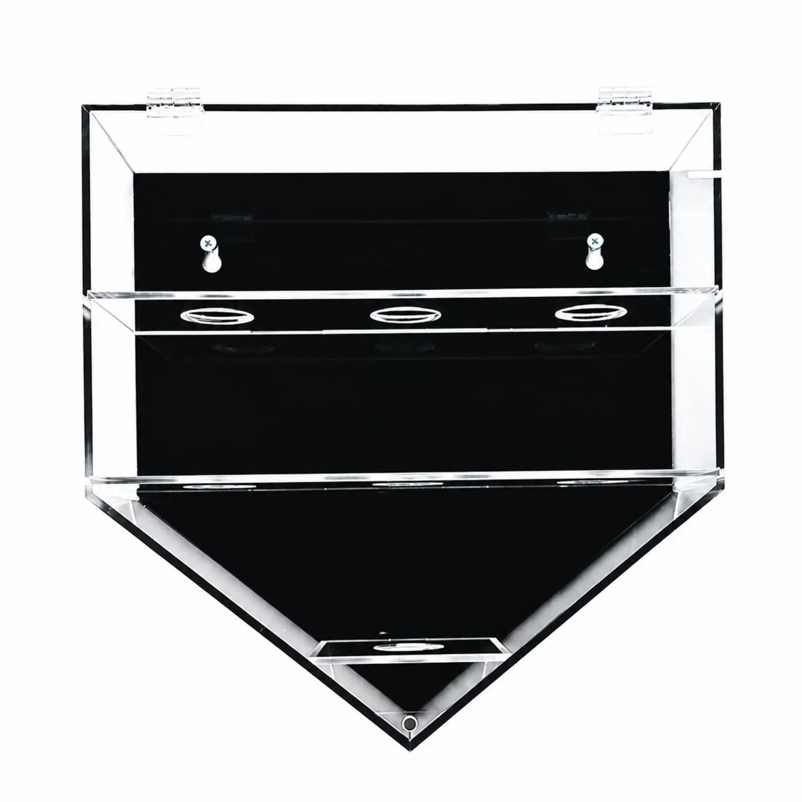 Clear Acrylic Diamond Baseball Display Case Wall Hanging Sports Memorabilia Storage with Built in Mounting Hardware