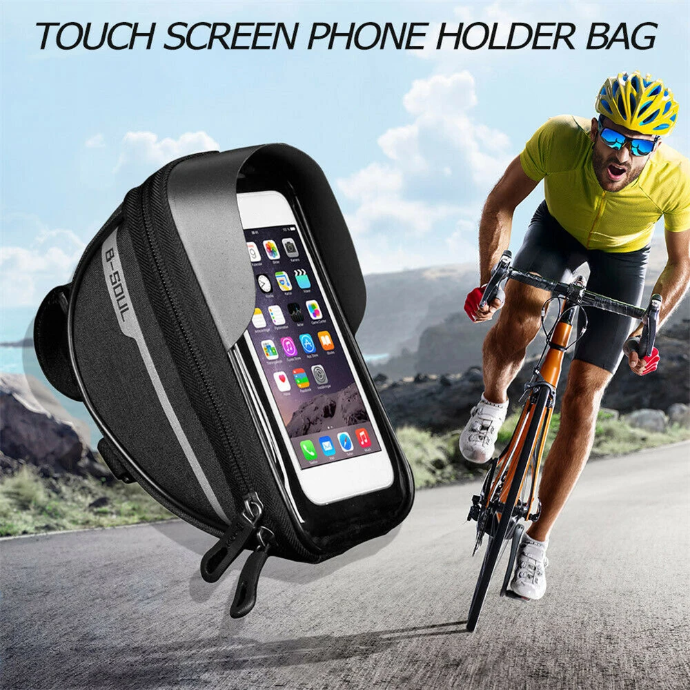 Waterproof Bike Bag Front Head Tube Handlebar Mount Bag Case Holder Touch Screen Cycling Bags Mobile Phone Bicycle Accessories