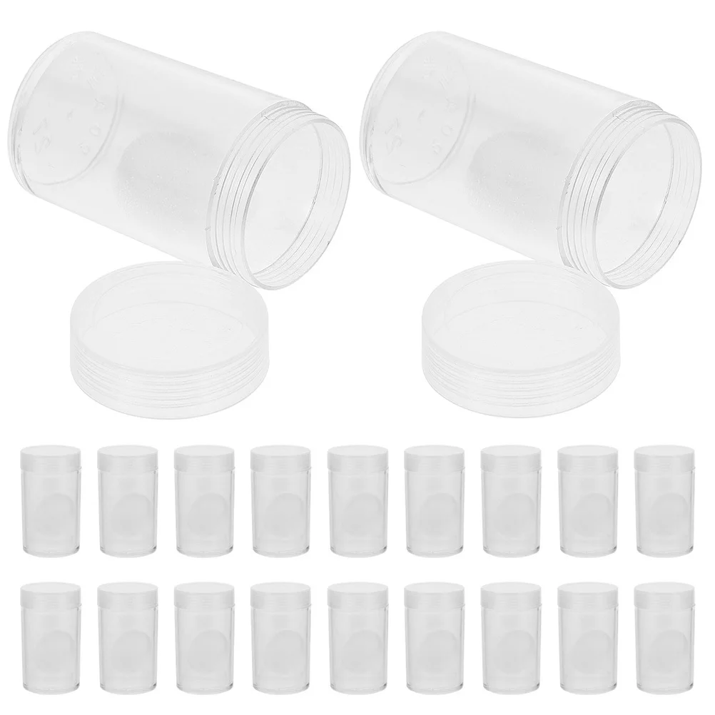 20 قطعة صندوق حماية العملات المعدنية منظم تخزين بلاستيكي شفاف مادة البولي بروبيلين حاوية مدمجة جامع هدية عرض #5