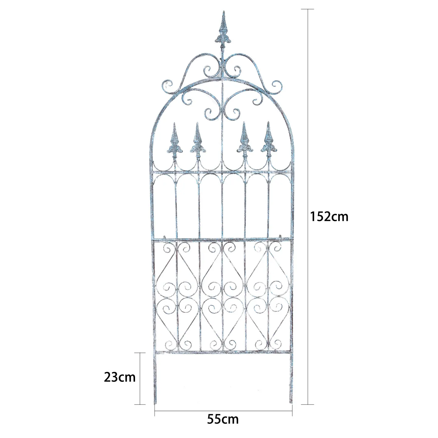 Vintage Cast Iron Garden Fence Panel, Metal Trellis Screen for Climbing Plants, Outdoor Decorative Garden Border