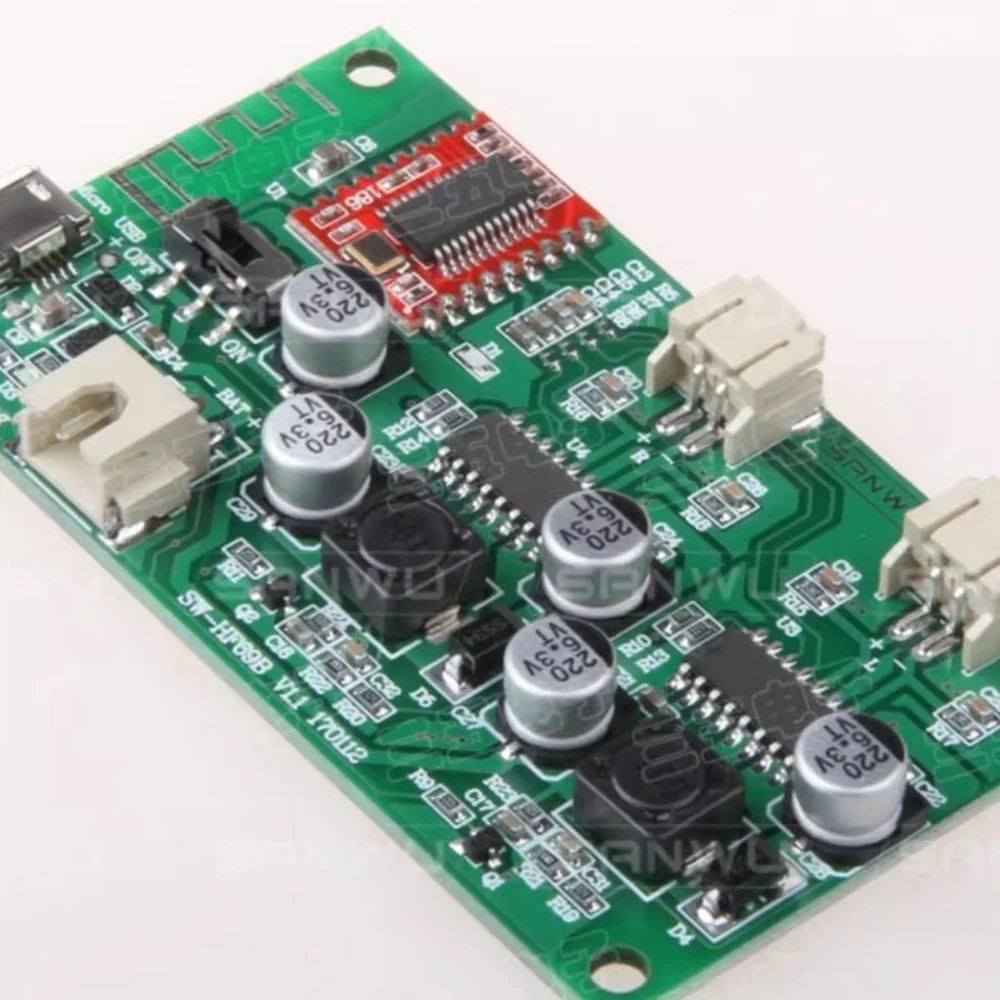 Bluetooth Amplifier Board Bluetooth Speaker Modification Board 2x6W Connectable Li-ion Battery with Charge Management