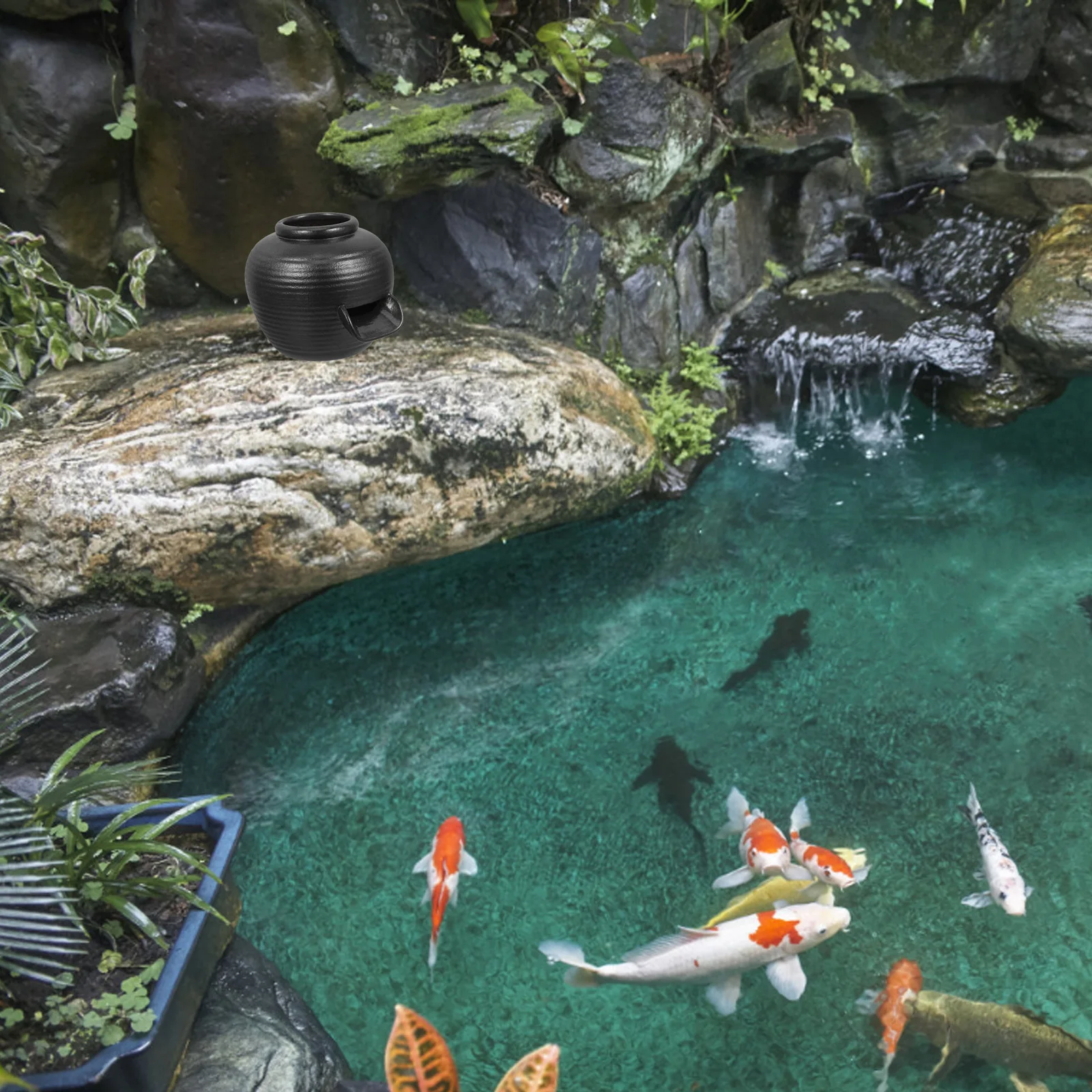 

Ceramic Fish Tank Fountain U Shaped Spout Grand Display Indoor Tabletop Garden Pond Decor Table Top Fountains Indoor