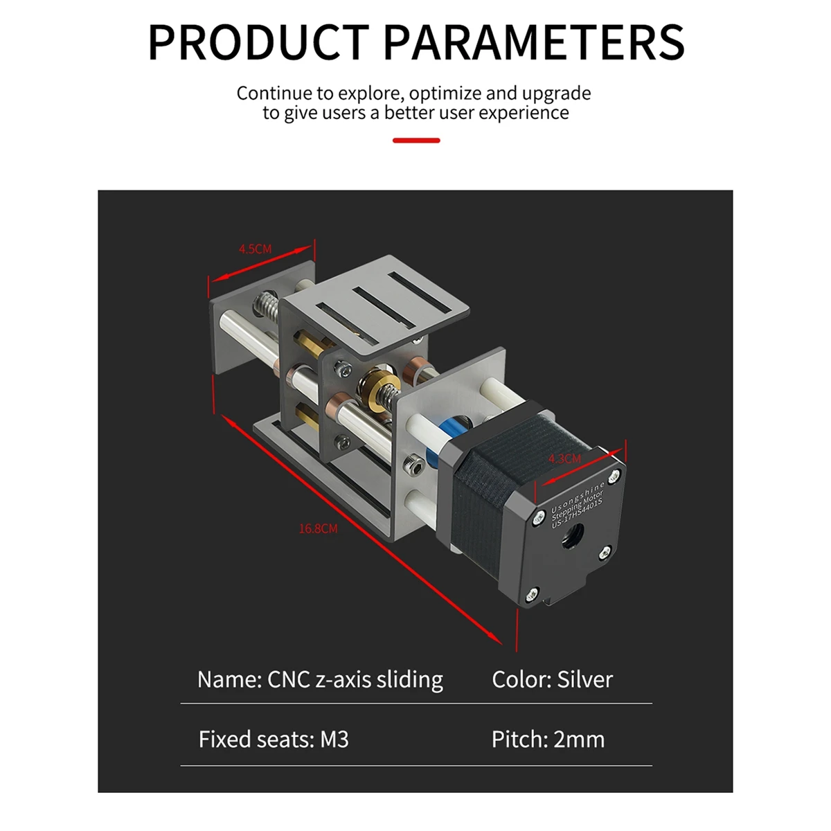 CNC Z-Axis Sliding Table CNC Router Kit DIY Milling Small Transmission Module 100mm Distance Wood Z Axis Motor