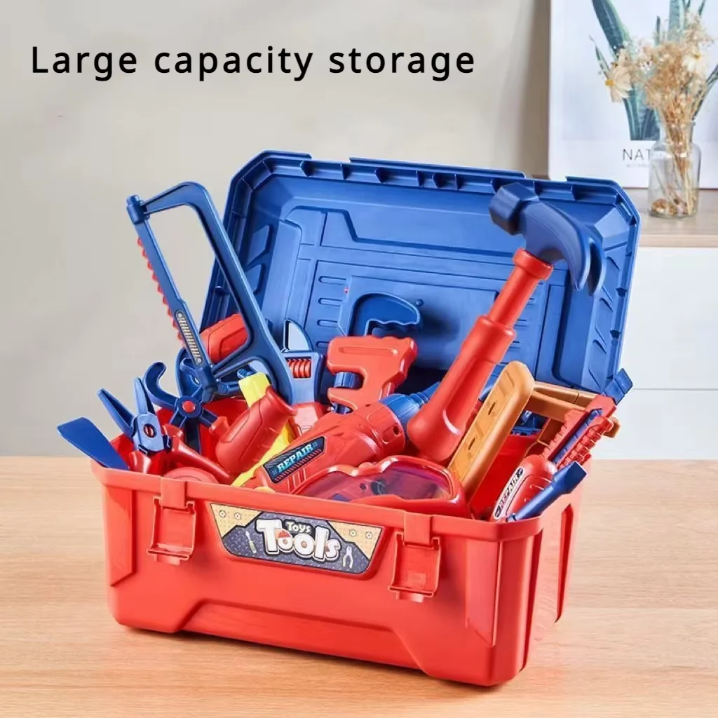 เด็กซ่อมกล่องเครื่องมือชุดจําลองไขควงไฟฟ้าและเจาะ Pretend Play วิศวกรรมประกอบของเล่นของขวัญเพื่อการศึกษา