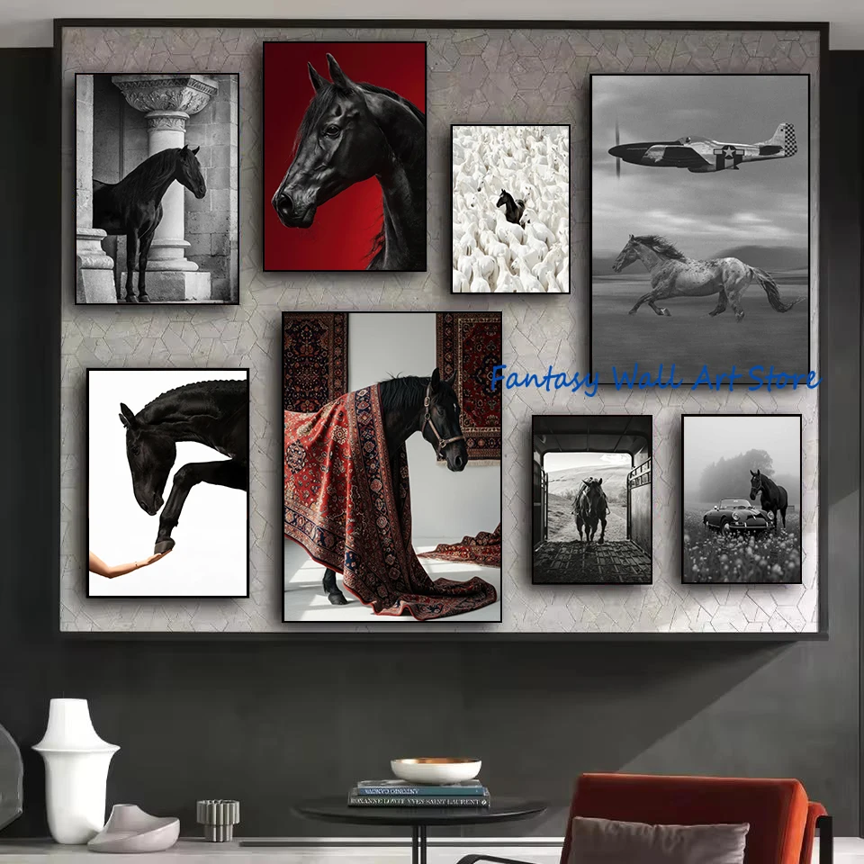 Luxury Lifestyle Homes Photos - Photos de chevaux noirs, art mural