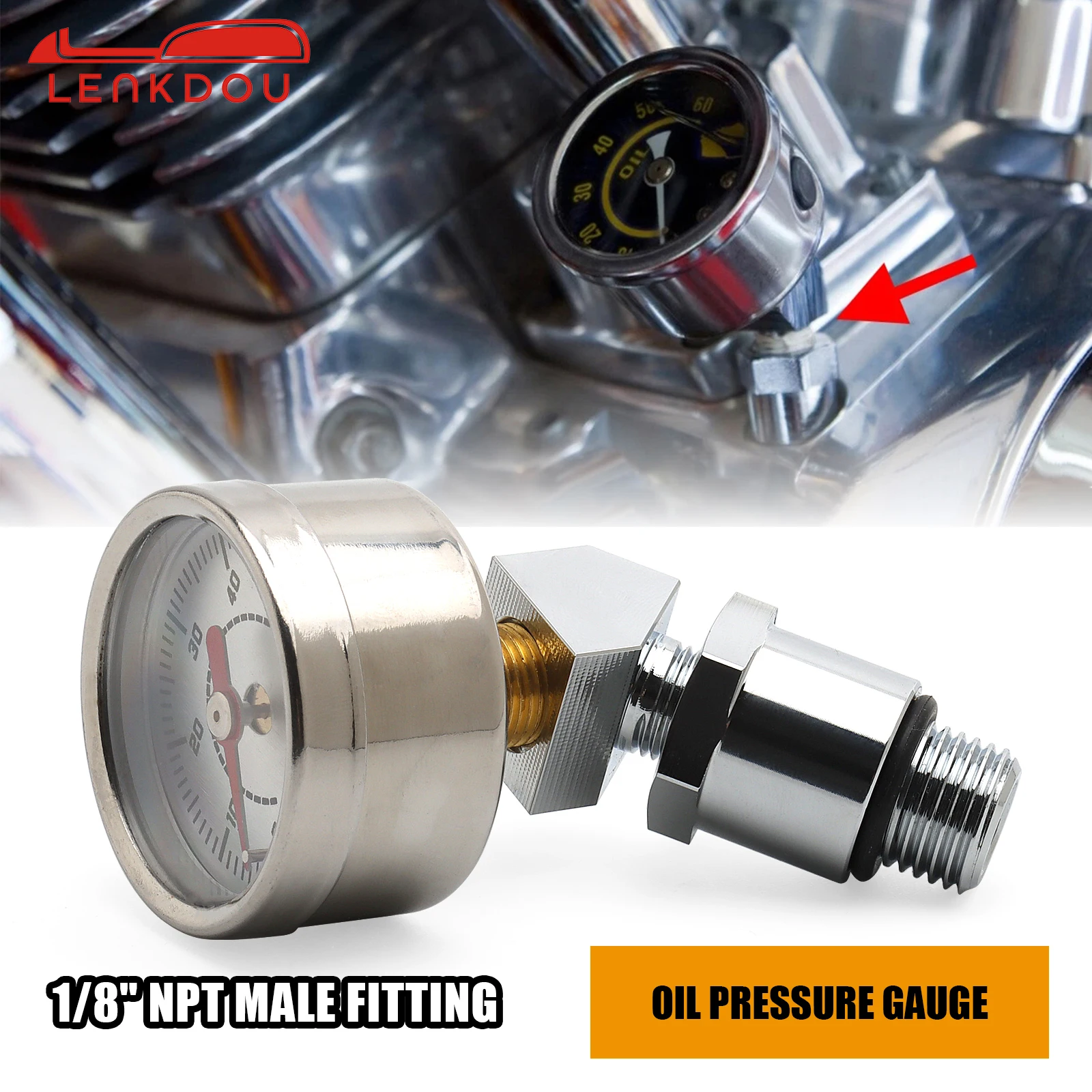 

Universal Motorcycle 0-60 psi Oil Pressure Gauge Kit For Harley Big Twins Shovelhead EVO 1970 - 1999 Chopper Custom