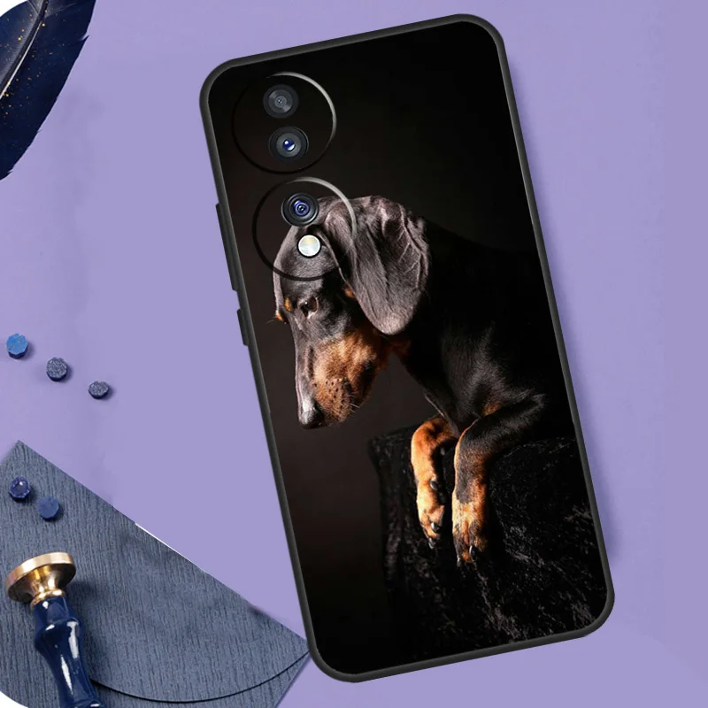 Cute Dachshund Teckel Dackel Dog Phone Case For Honor 90 Lite 70 50 Magic 5 6 Pro X6 X7 X8 X9 X6a X7a X8a X9a X9b X8b Cover