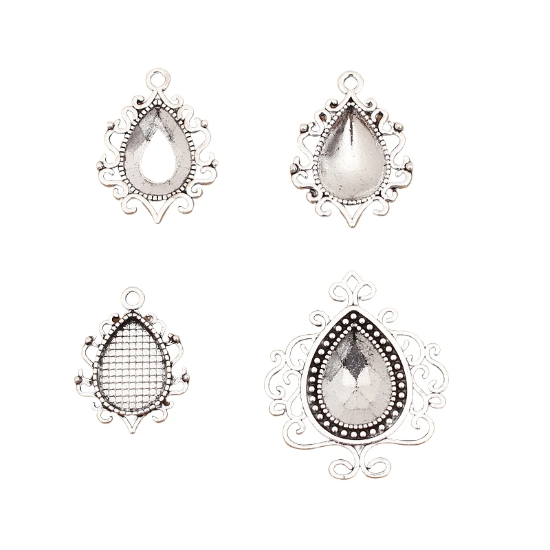 

BoYuTe (100 Pieces/Lot) Fit 10*14mm Water Drop Cabochon Blank Pendant Base Diy Handmade Jewelry Accessories