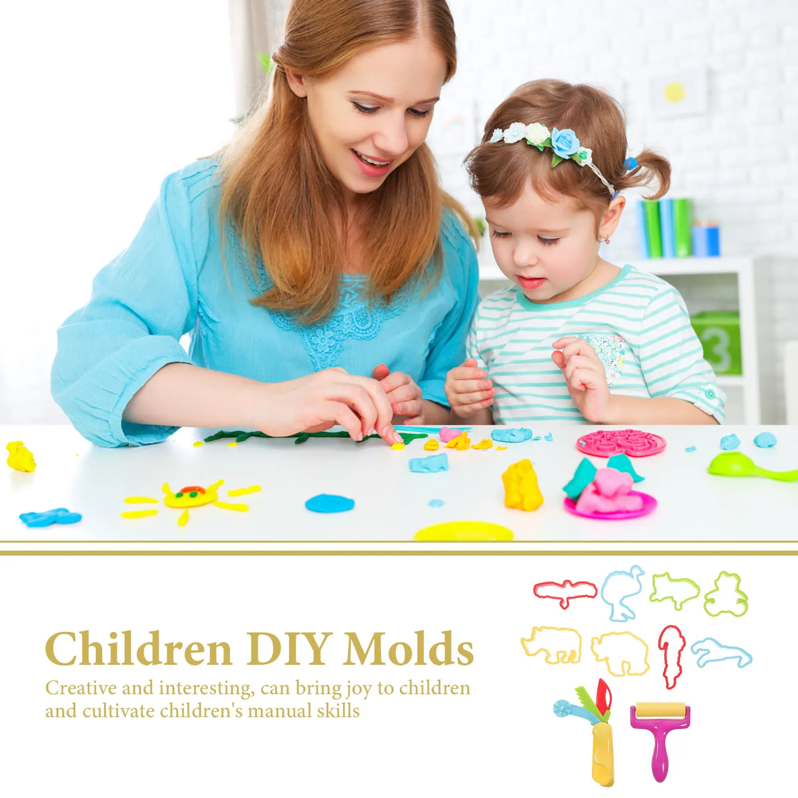 20 قطعة قالب ذاتي الصنع للأطفال كوكي الخبز الكرتون البلاستيسين الطين نماذج الطين الإبداعية حواف ناعمة استخدام آمن للأطفال قوالب ذاتية الصنع #1