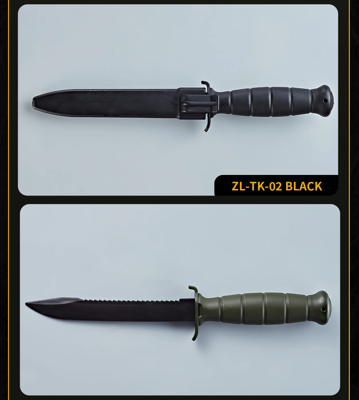 Plastik-Trainingsmesser mit Nylon-Griff & TPE-Klinge, Inklusive Scheide, Sicher für Militärtraining, Cosplay, Halloween-Requisiten – Detail 4