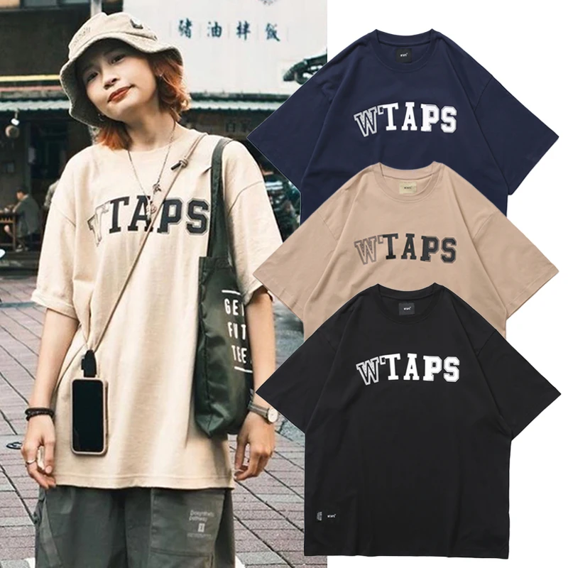 

2023 WTAPS Hidden Exclusive Letter Print T-shirt Cotton Heavyweight Japanese Loose Short Sleeve T-Shirt TX913