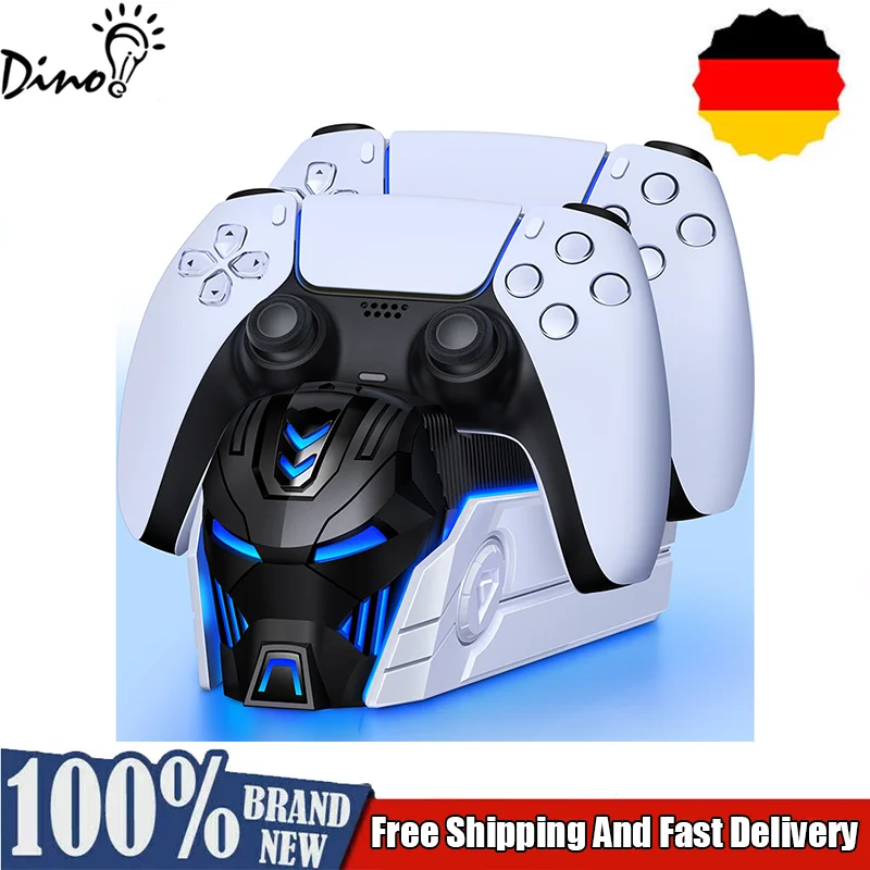 DinoFire-cargador rápido Dual para controlador inalámbrico PS5, soporte para Sony PlayStation 5, mando DualSense, Base de carga