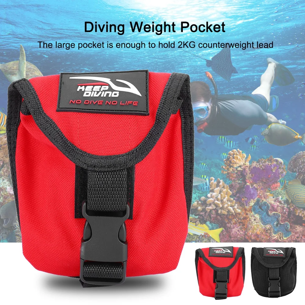 2KG Diving Weight Belt Pocket Waterproof Nylon Cloth Snorkeling Weight Bag With Quick Release Buckle