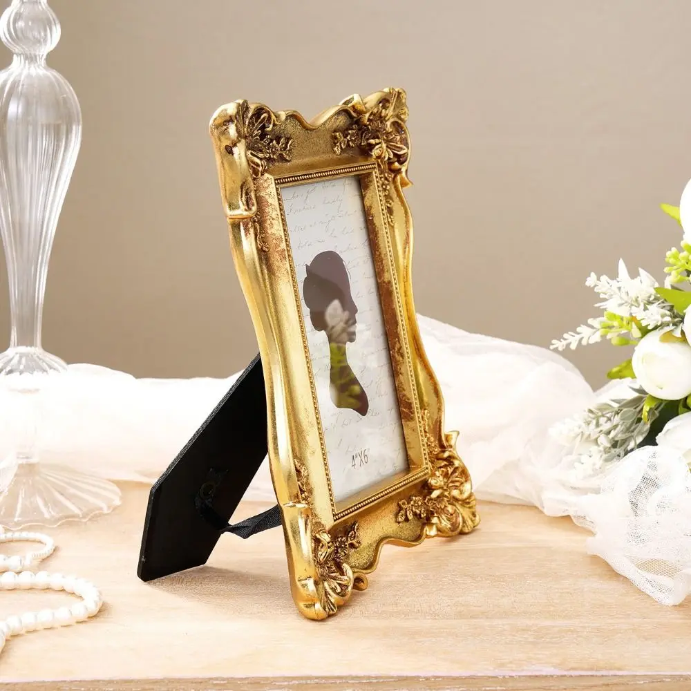 Vintage Resin Photo Frame 4x6 Inch Horizontal Vertical Display Photo Frame Luxury Ornate Embossment Picture Frame