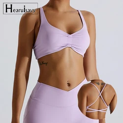 Sports Scrunch Bra Gym Yoga Clothes Women Breathable Back Cross Yoga Bra Running Women Fitness Crop Top Workout Underwear Female