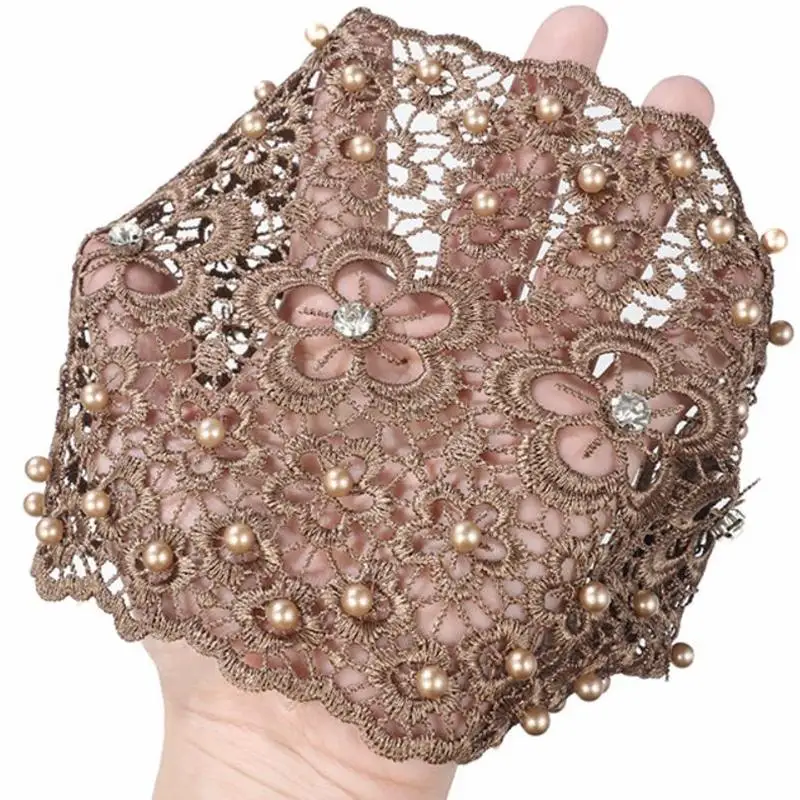 Blumenmuster-Haarband im neuen Stil mit Perlen und breitem Rand für Frauen, effektive Abdeckung für weißes Haar, Haar-Accessoire, Haarband – Detail 5