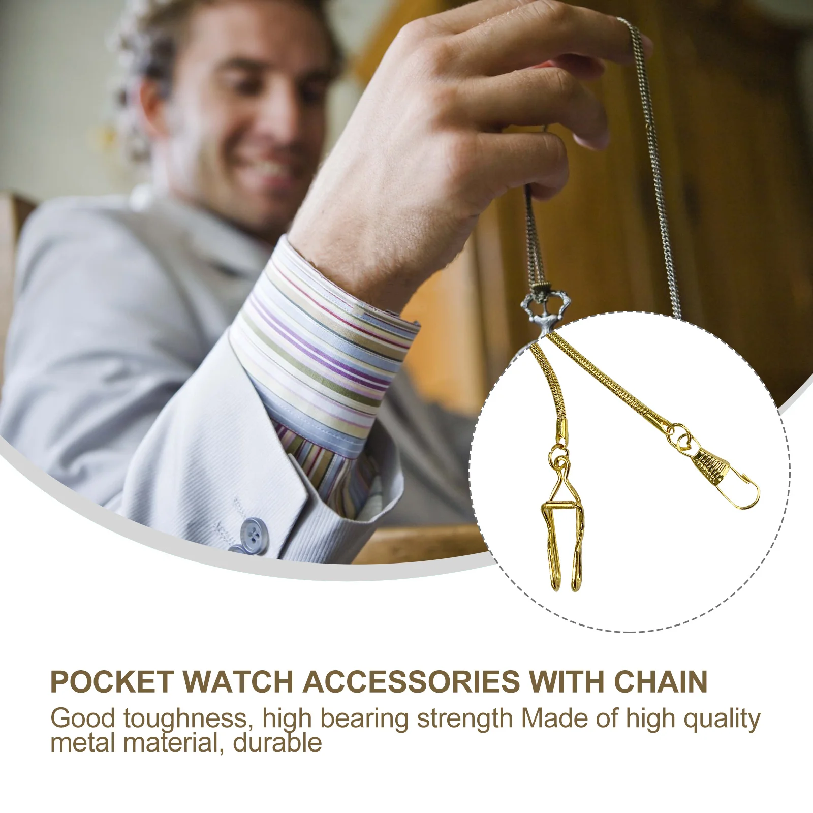 1 قطعة سلاسل ساعة الجيب مشبك معدني جراد البحر لحزام خمر سلاسل محفظة محفظة المفاتيح معلقة الإكسسوارات #4