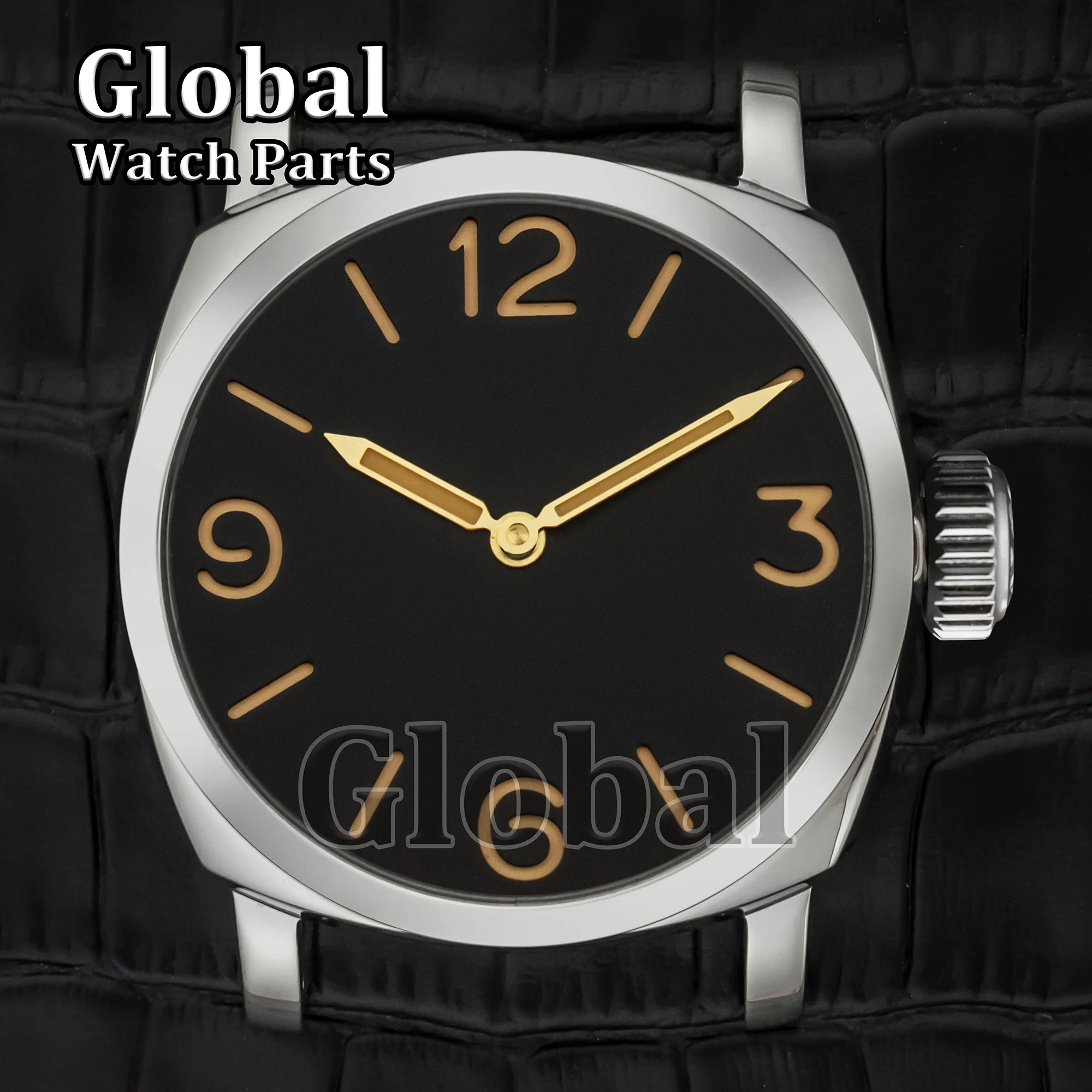 Dial Pointers Stainless Steel 47mm Case Retro Case for PAM 6154 39mmFit ETA 6497/6498 ST3600 Mechanical Movement Mod Parts