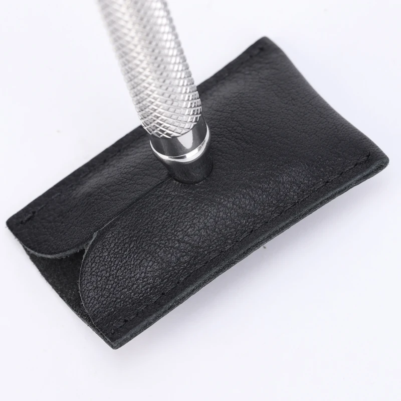 YAQI Black Color Leather Cover for Safety Razor Head